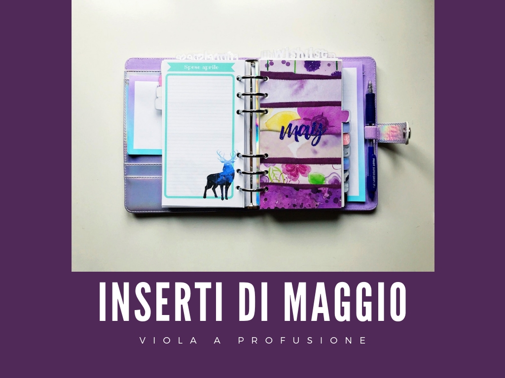 Maggio nell’agenda: viola a profusione negli inserti gratuiti